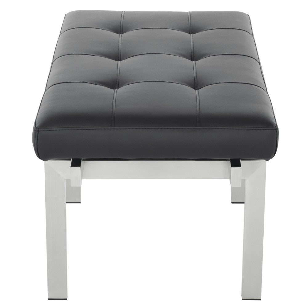 Louve Black Naugahyde Occasional Bench, HGTB130