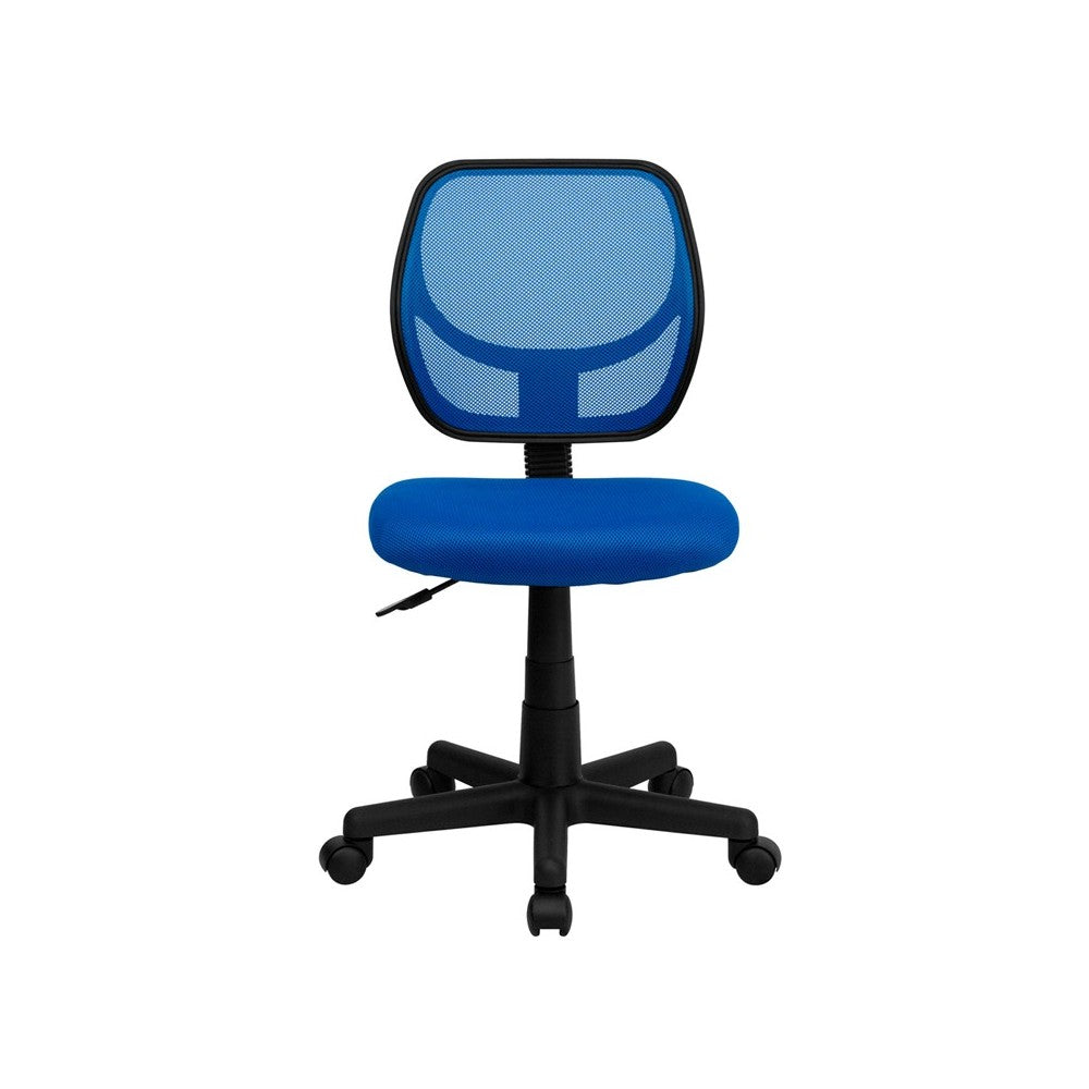 Low Back Blue Mesh Swivel Task Office Chair