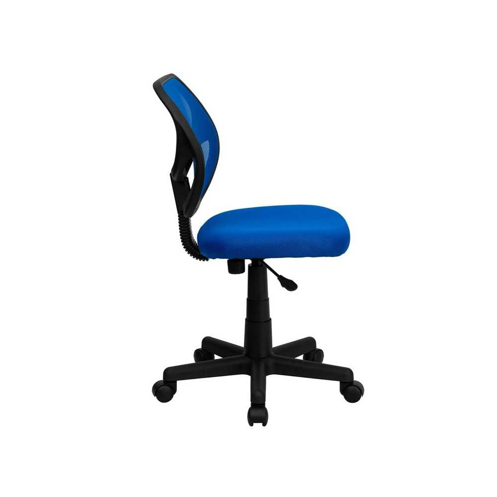 Low Back Blue Mesh Swivel Task Office Chair