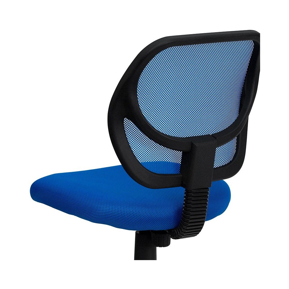 Low Back Blue Mesh Swivel Task Office Chair