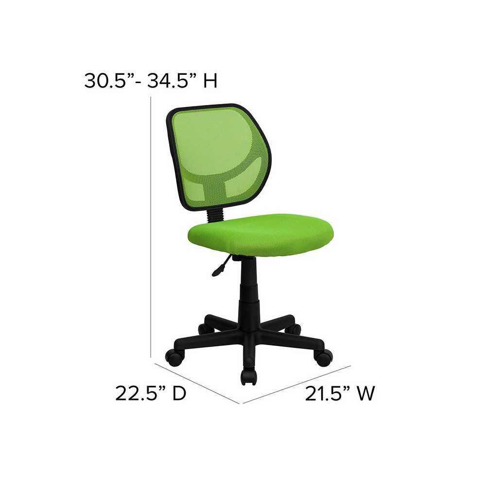 Low Back Green Mesh Swivel Task Office Chair