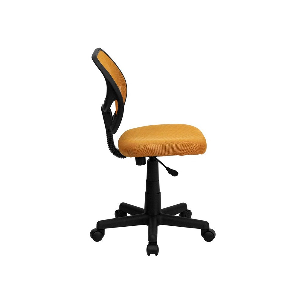Low Back Orange Mesh Swivel Task Office Chair