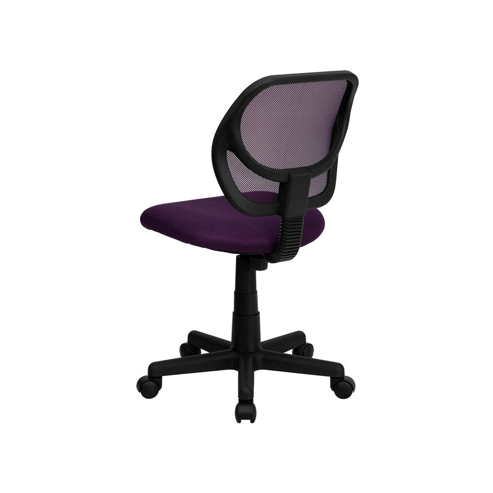 Low Back Purple Mesh Swivel Task Office Chair