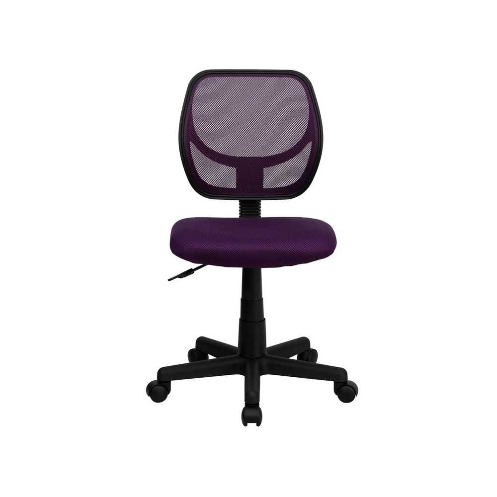 Low Back Purple Mesh Swivel Task Office Chair