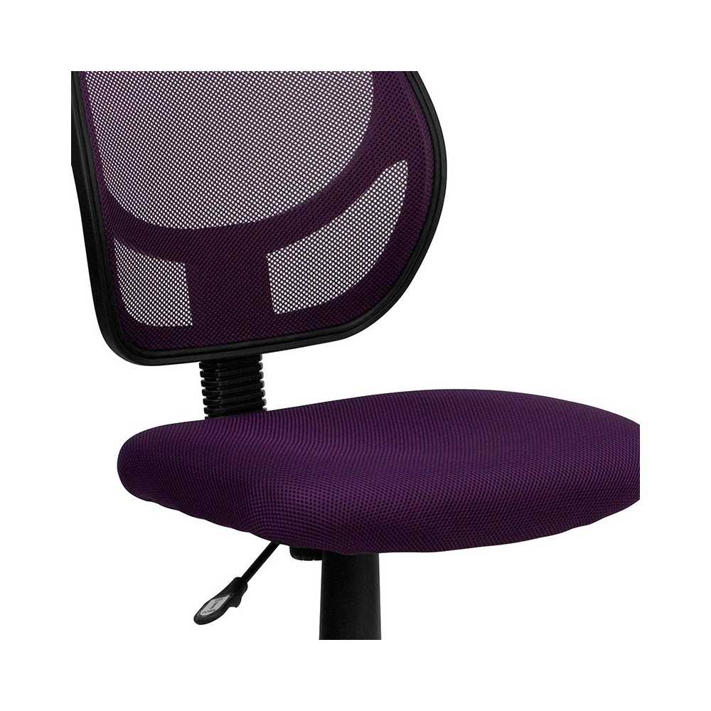 Low Back Purple Mesh Swivel Task Office Chair