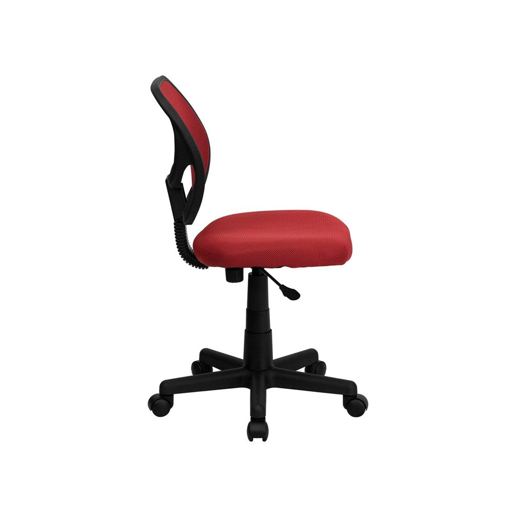 Low Back Red Mesh Swivel Task Office Chair