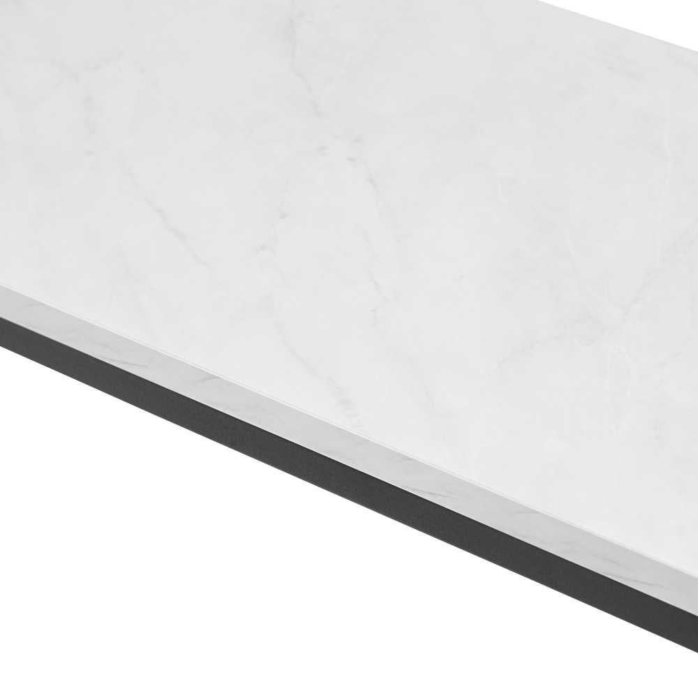 Lowell 42" Open Box Entry Table - Faux White Marble/Black
