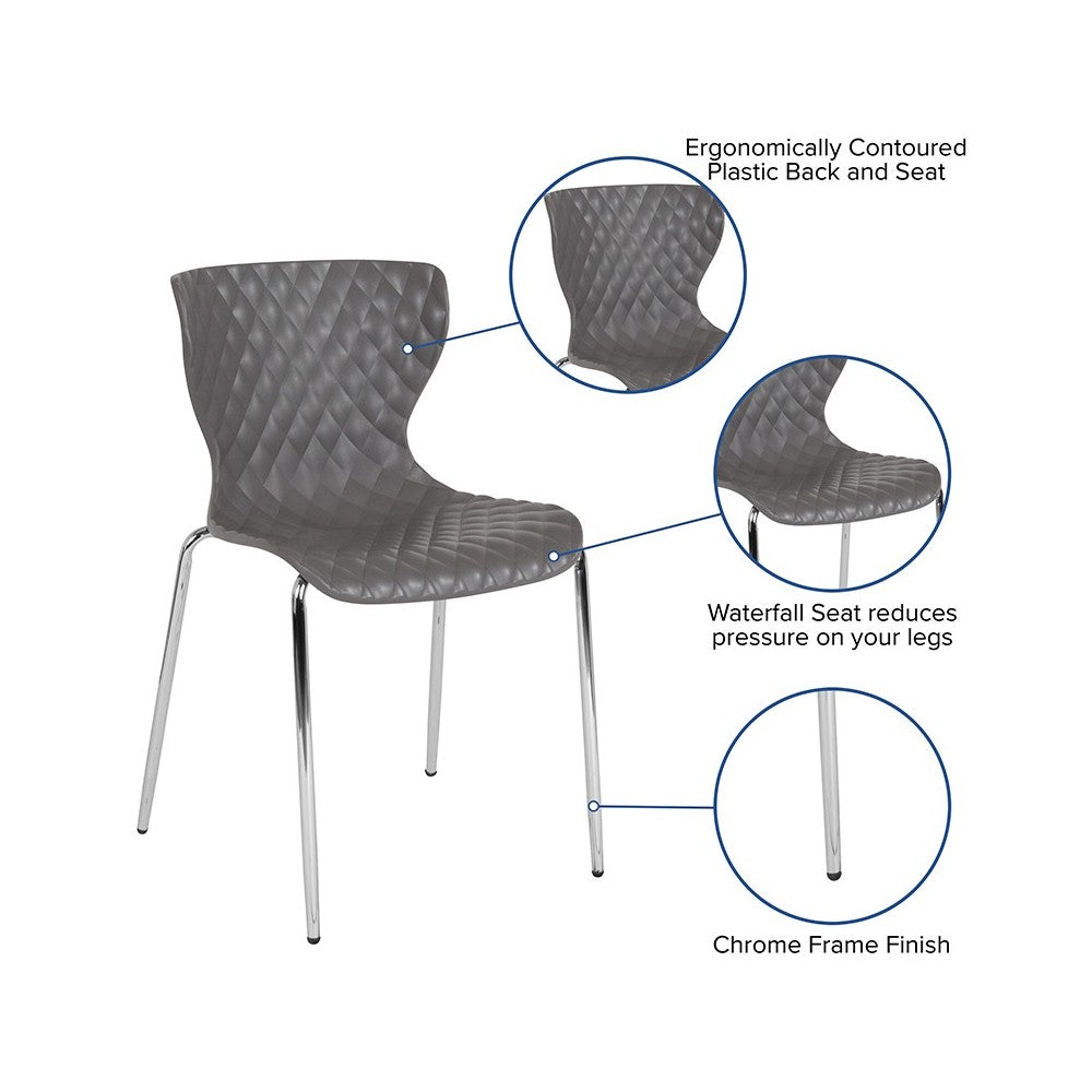 Lowell Contemporary Design Gray Plastic Stack Chair