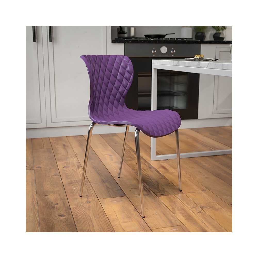 Lowell Contemporary Design Purple Plastic Stack Chair