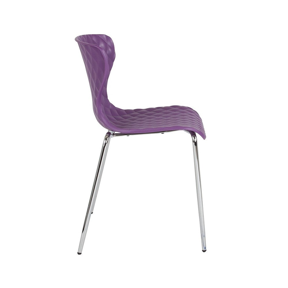 Lowell Contemporary Design Purple Plastic Stack Chair