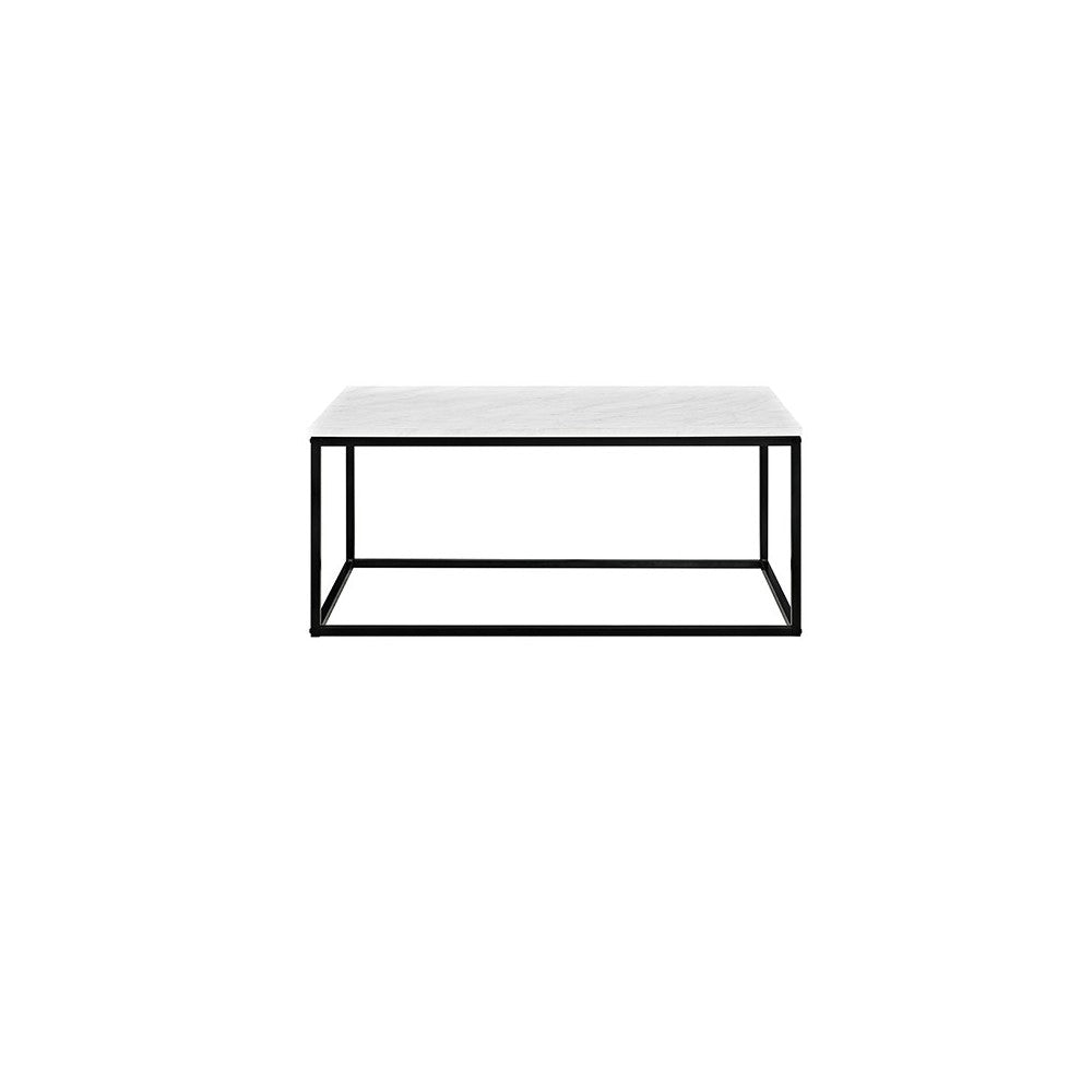 Lowell Open Box Frame Mixed Material Coffee Table - Faux White Marble
