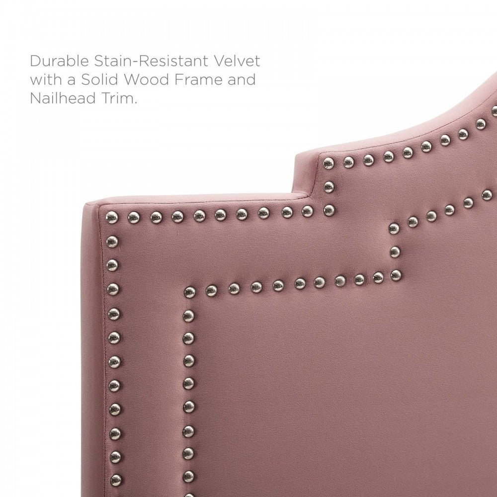Lucia King/California King Performance Velvet Headboard, Dusty Rose