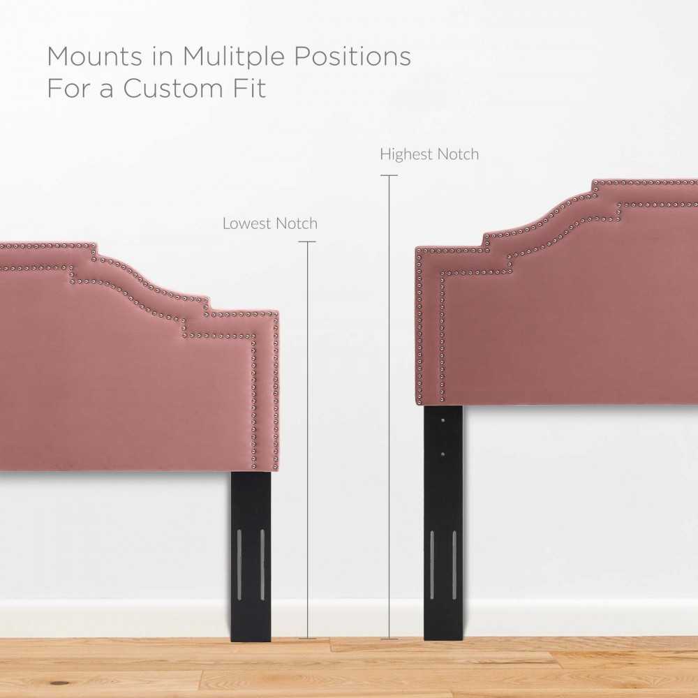 Lucia King/California King Performance Velvet Headboard, Dusty Rose