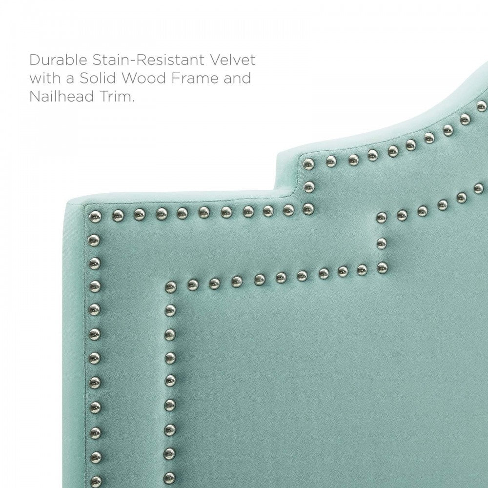 Lucia King/California King Performance Velvet Headboard, Mint