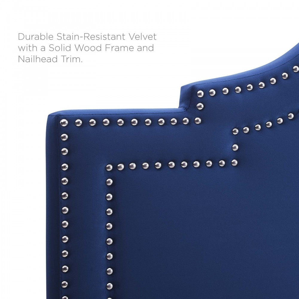 Lucia King/California King Performance Velvet Headboard, Navy