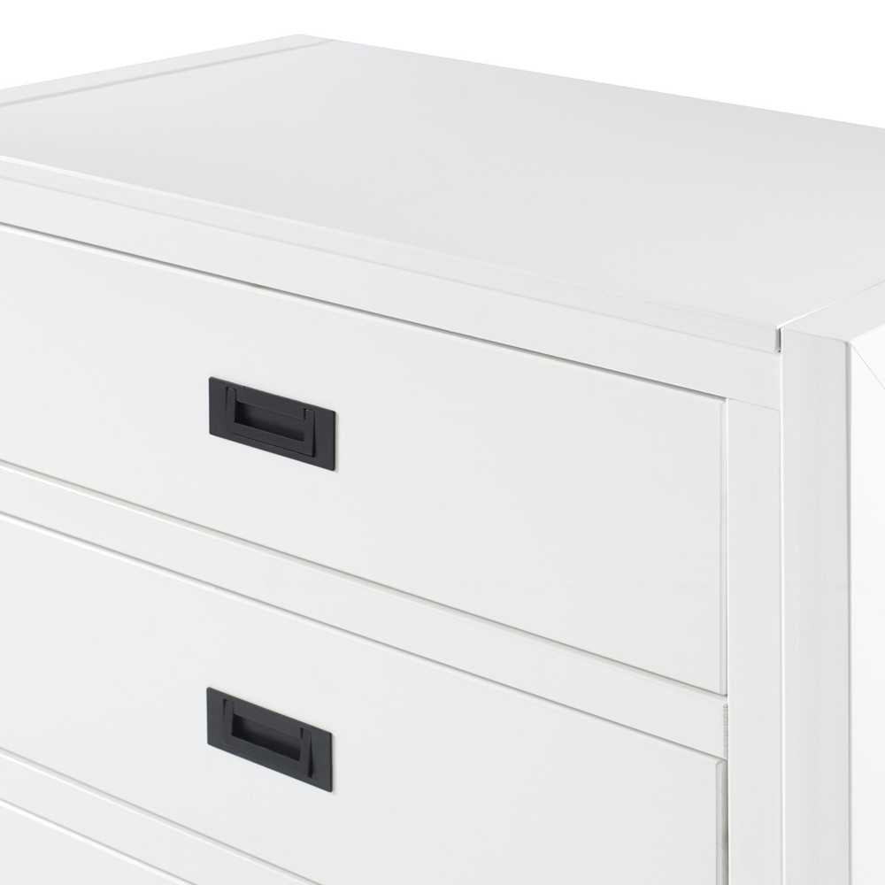 Lydia 40" Classic Solid Wood 4 Drawer Chest - White