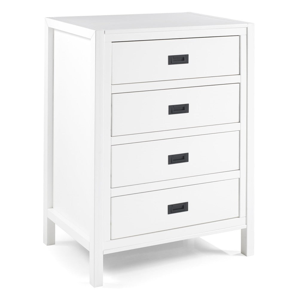 Lydia 40" Classic Solid Wood 4 Drawer Chest - White