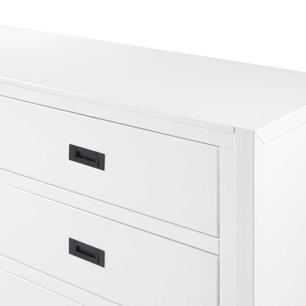 Lydia 57" Classic Solid Wood 6 Drawer Dresser - White