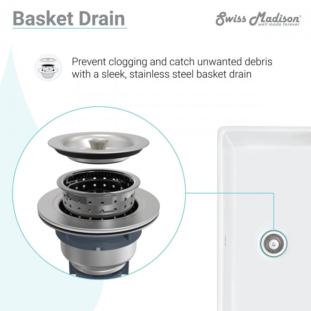 Lyon 24 x 18 Fireclay, Single Basin, Farmhouse Kitchen Sink in White