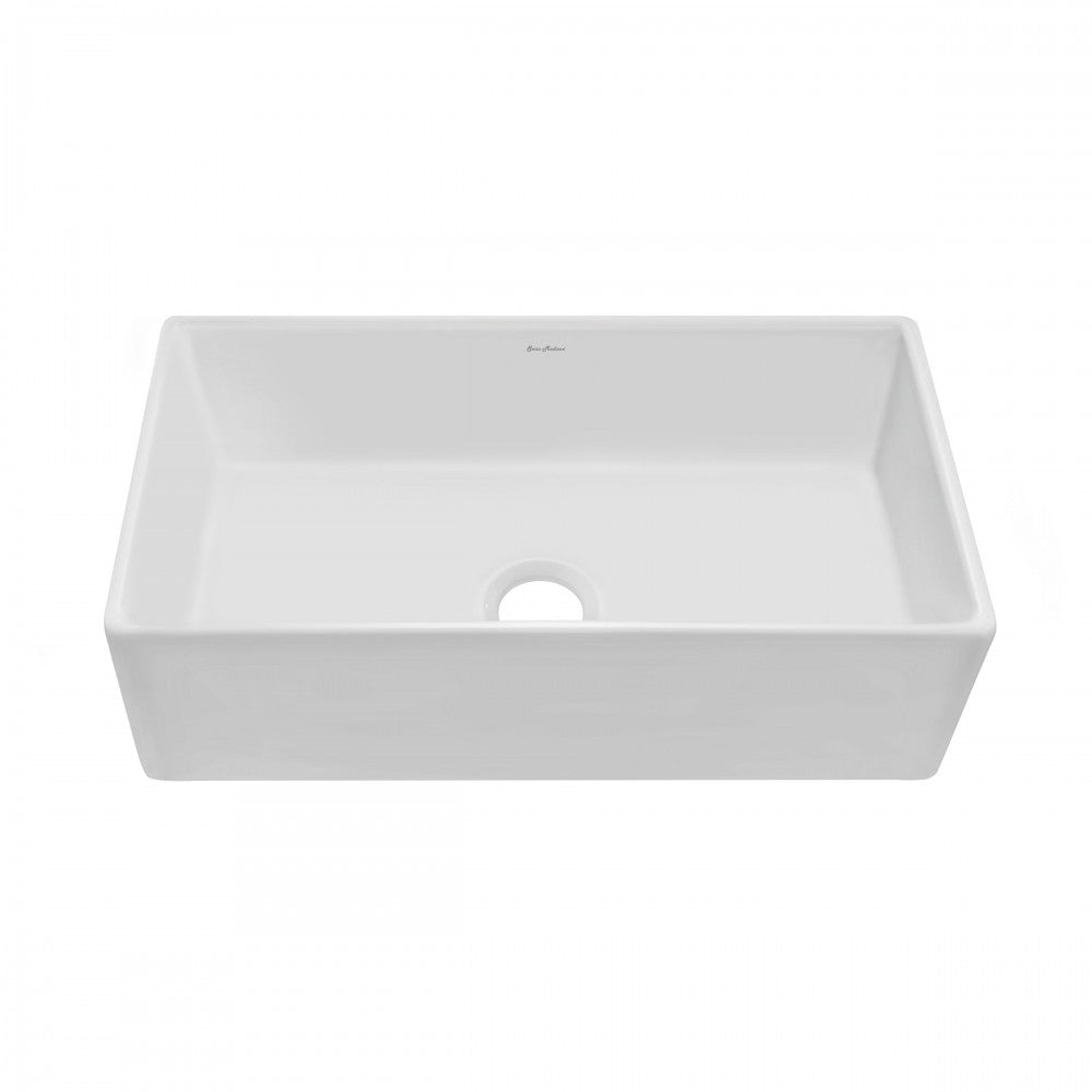 Lyon 33 x 18 Fireclay, Single Basin, Farmhouse Kitchen Sink in White