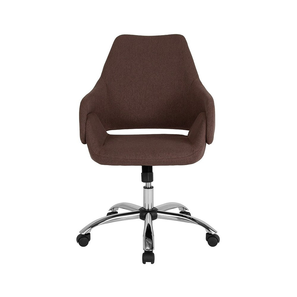Madrid Home and Office Upholstered Mid-Back Chair in Brown Fabric