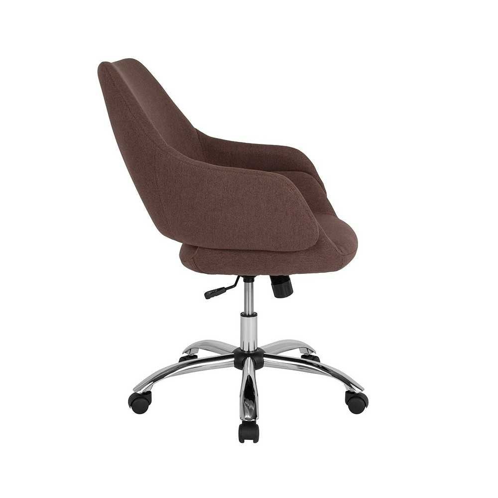 Madrid Home and Office Upholstered Mid-Back Chair in Brown Fabric