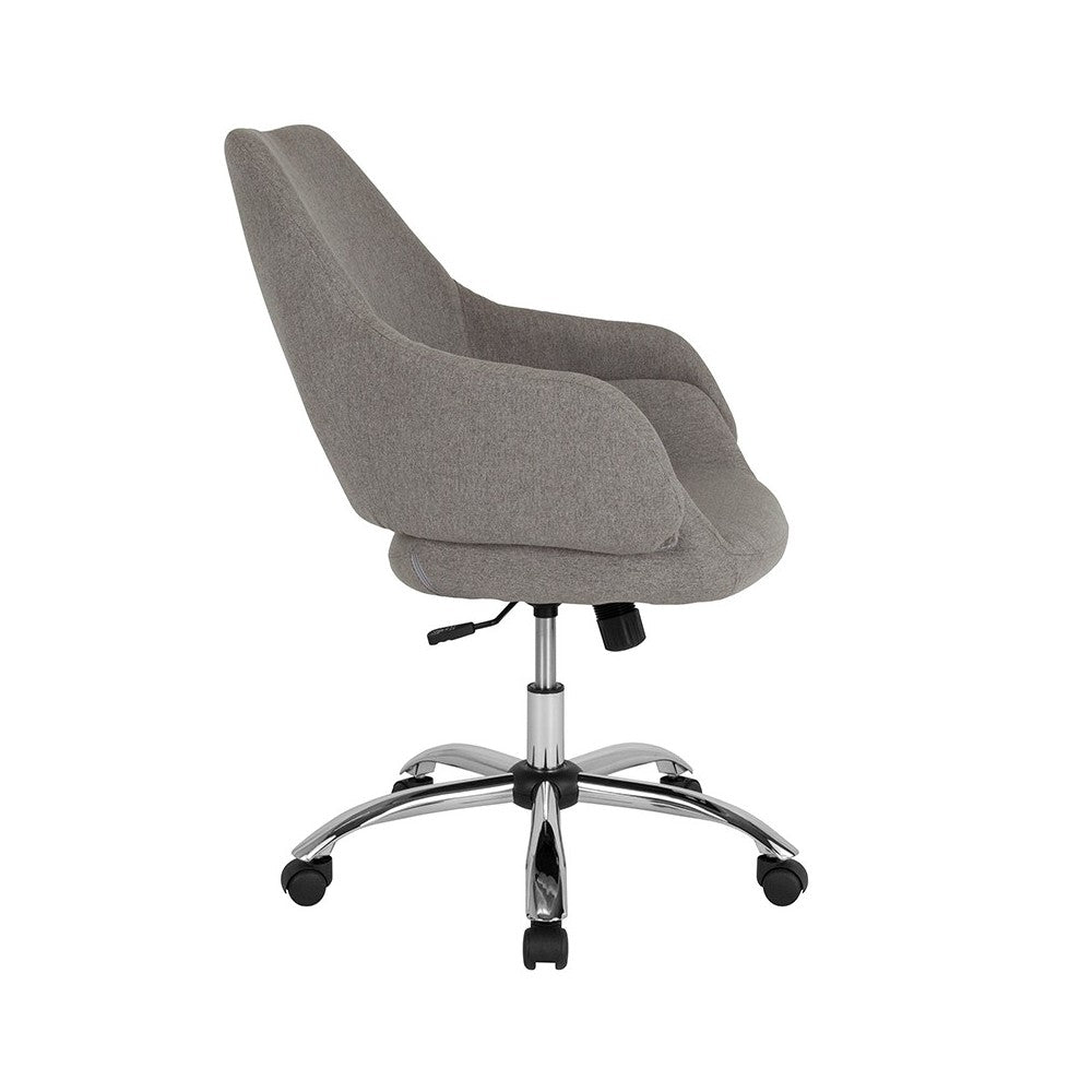 Madrid Home and Office Upholstered Mid-Back Chair in Light Gray Fabric