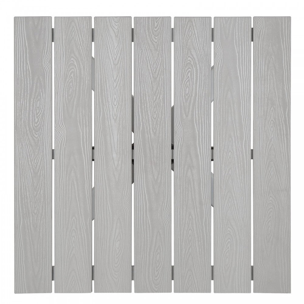 Maine 28" Outdoor Patio Dining Table, White Light Gray