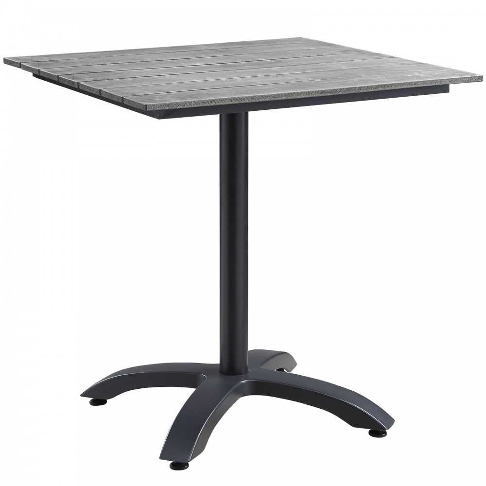 Maine 28" Outdoor Patio Dining Table, Brown Gray