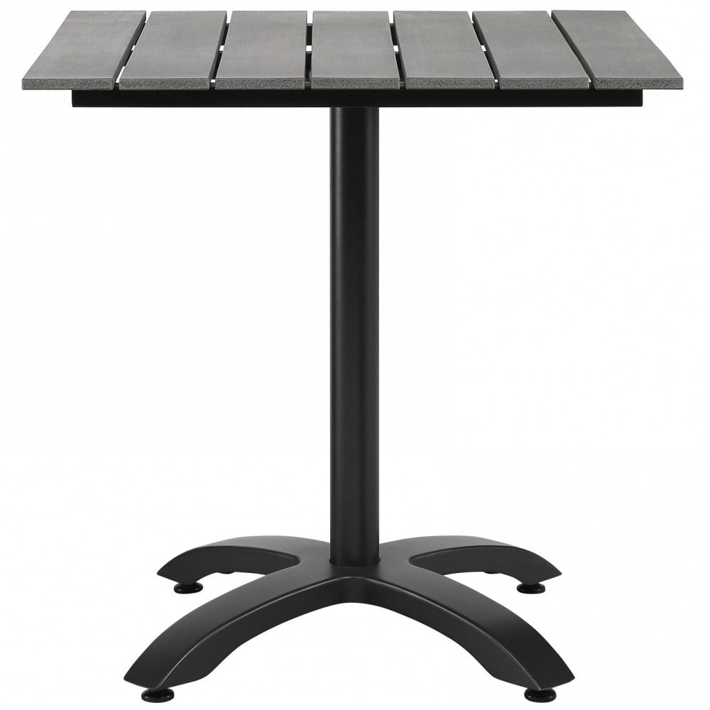 Maine 28" Outdoor Patio Dining Table, Brown Gray