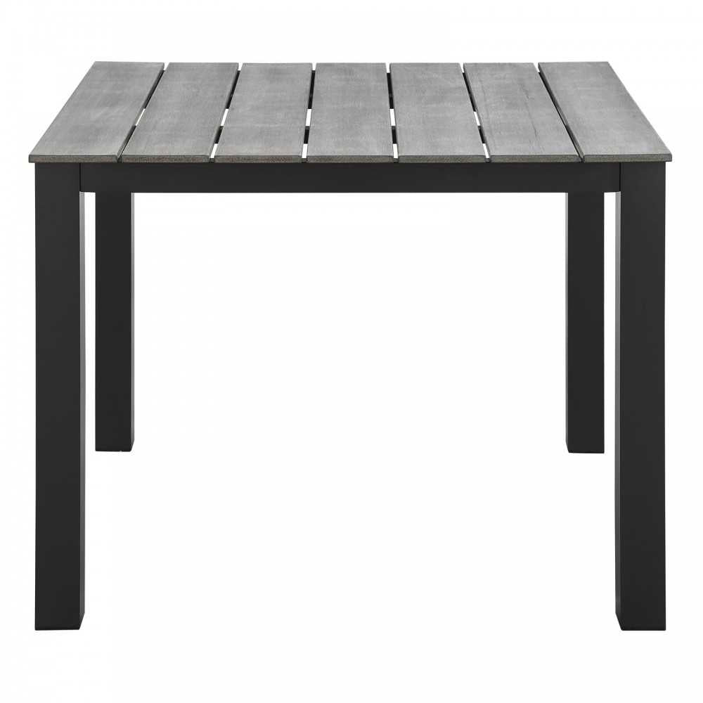 Maine 40" Outdoor Patio Dining Table, Brown Gray