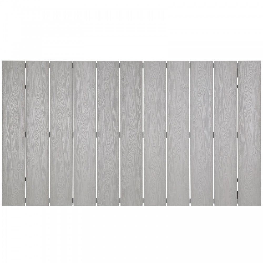 Maine 63" Outdoor Patio Dining Table, White Light Gray