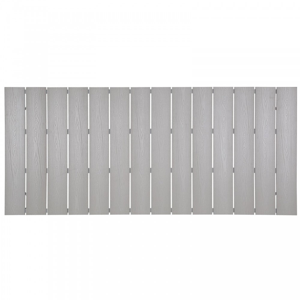 Maine 80" Outdoor Patio Dining Table, White Light Gray