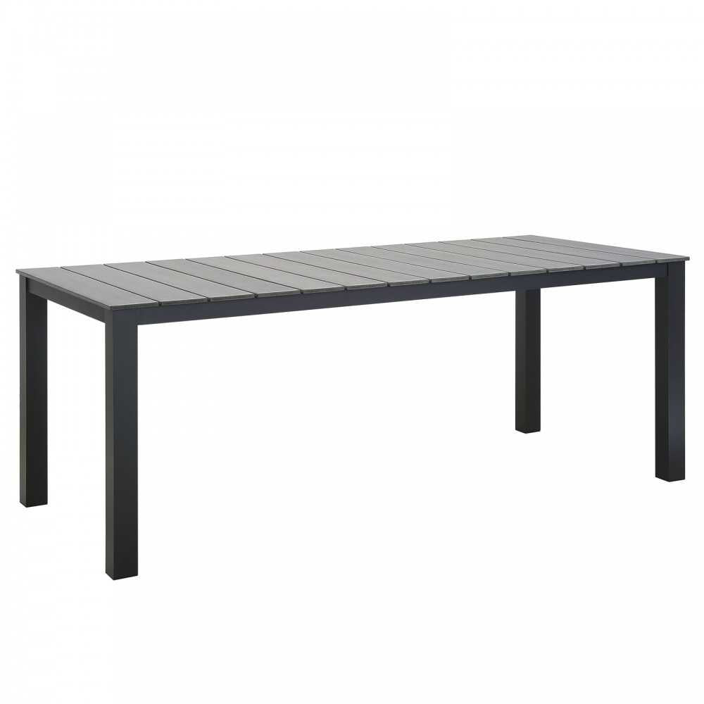 Maine 80" Outdoor Patio Dining Table, Brown Gray