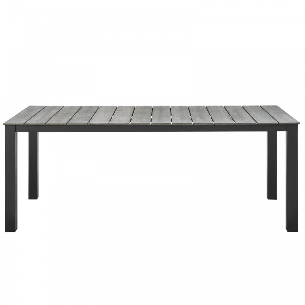 Maine 80" Outdoor Patio Dining Table, Brown Gray