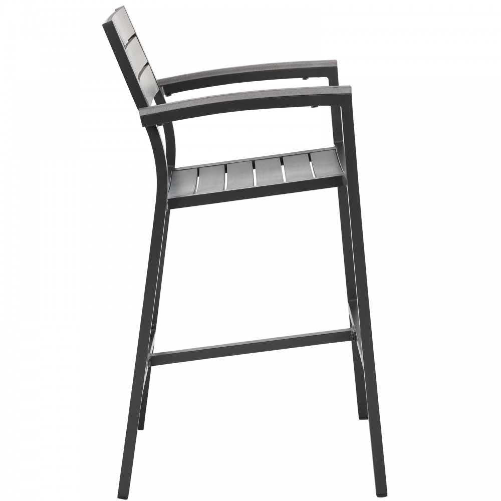 Maine Bar Stool Outdoor Patio Set of 2, Brown Gray