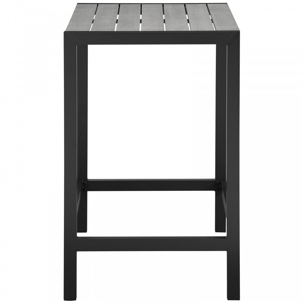 Maine Outdoor Patio Bar Table, Brown Gray