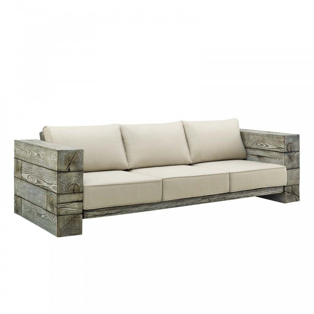 Manteo Rustic Coastal Outdoor Patio Sunbrella Sofa