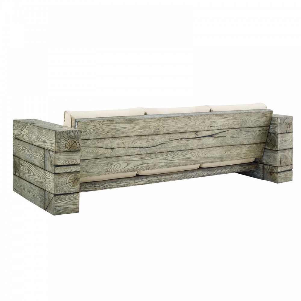 Manteo Rustic Coastal Outdoor Patio Sunbrella Sofa