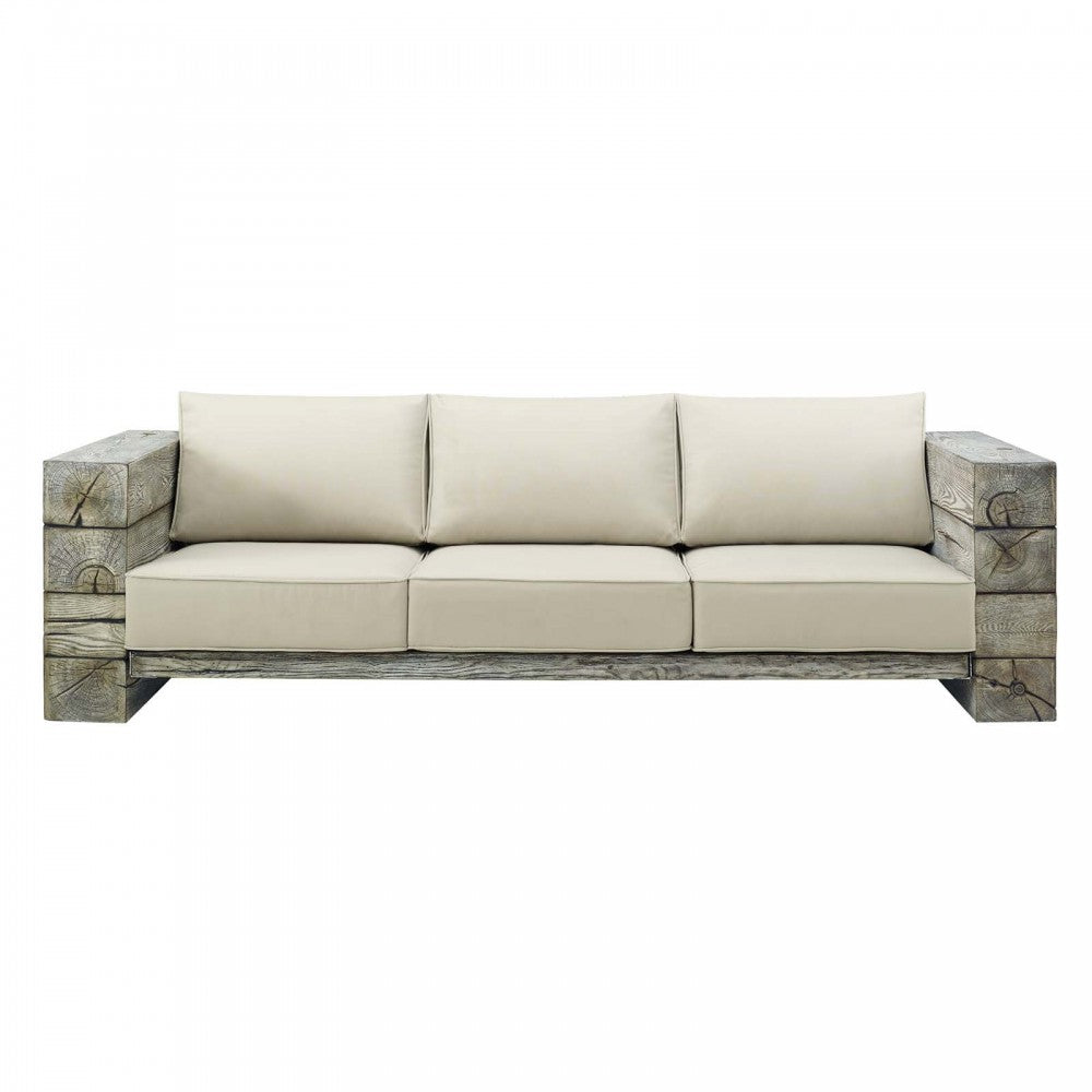 Manteo Rustic Coastal Outdoor Patio Sunbrella Sofa