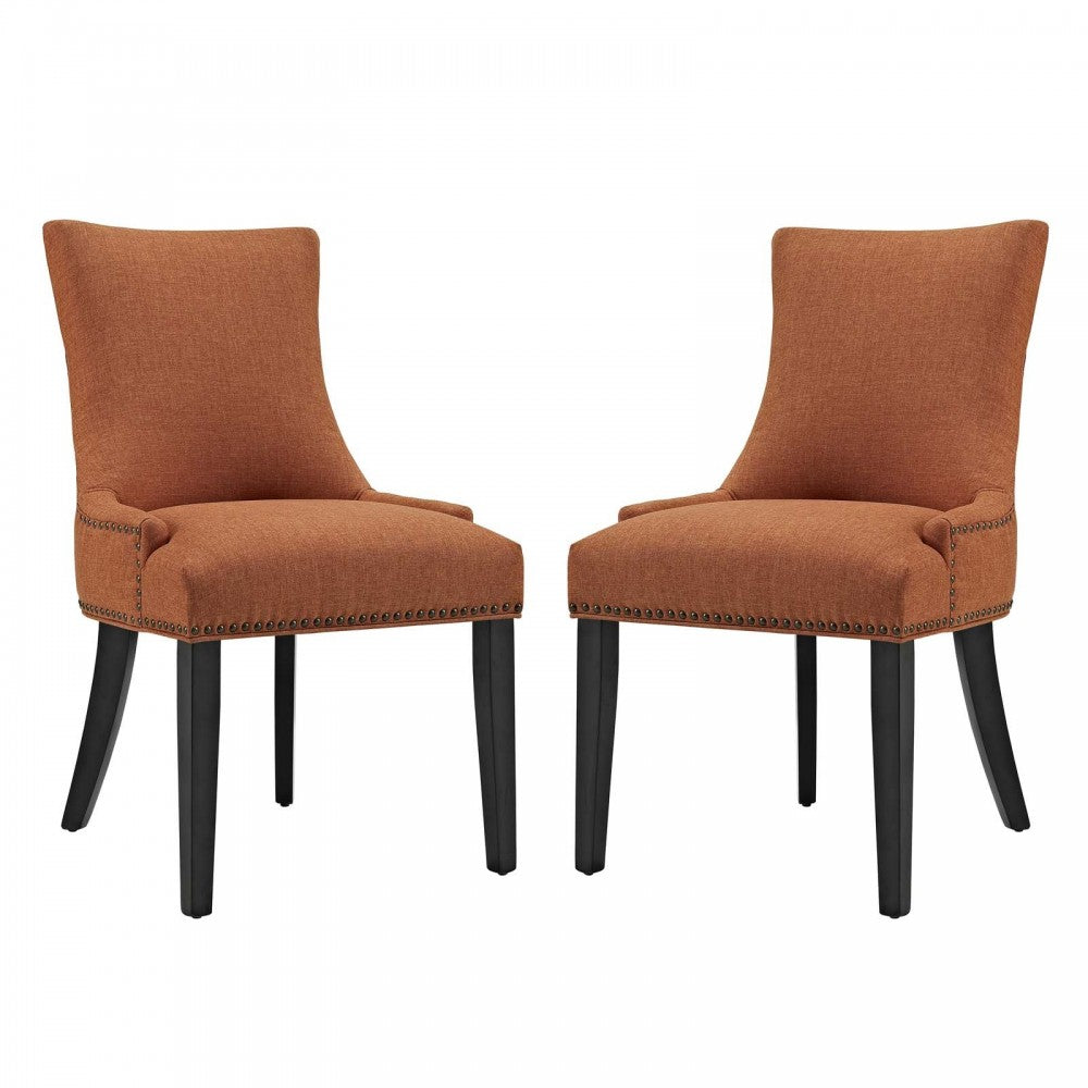 mar Dining Side Chair Fabric Set of 2, Orange