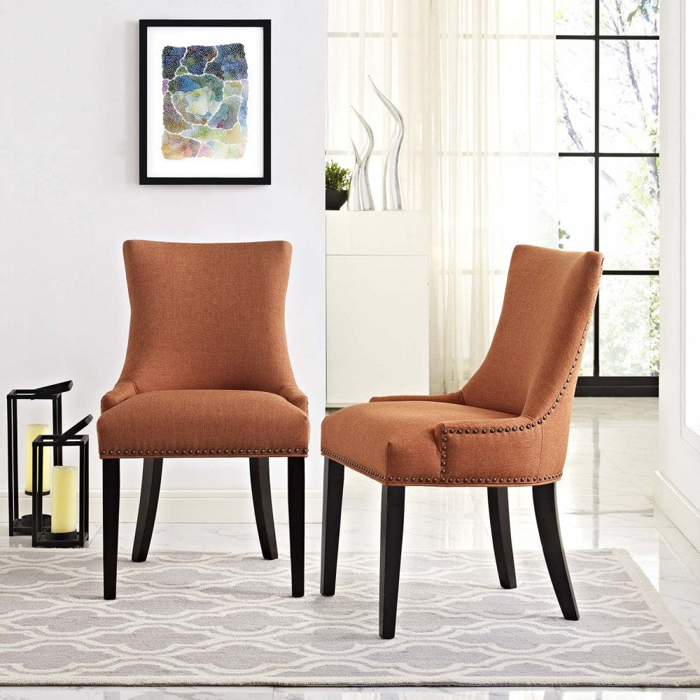 mar Dining Side Chair Fabric Set of 2, Orange