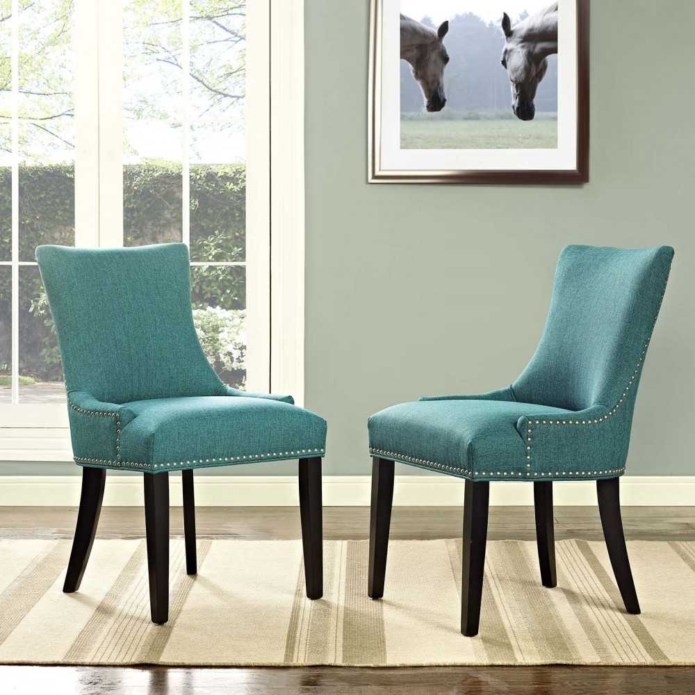 mar Dining Side Chair Fabric Set of 2, Teal