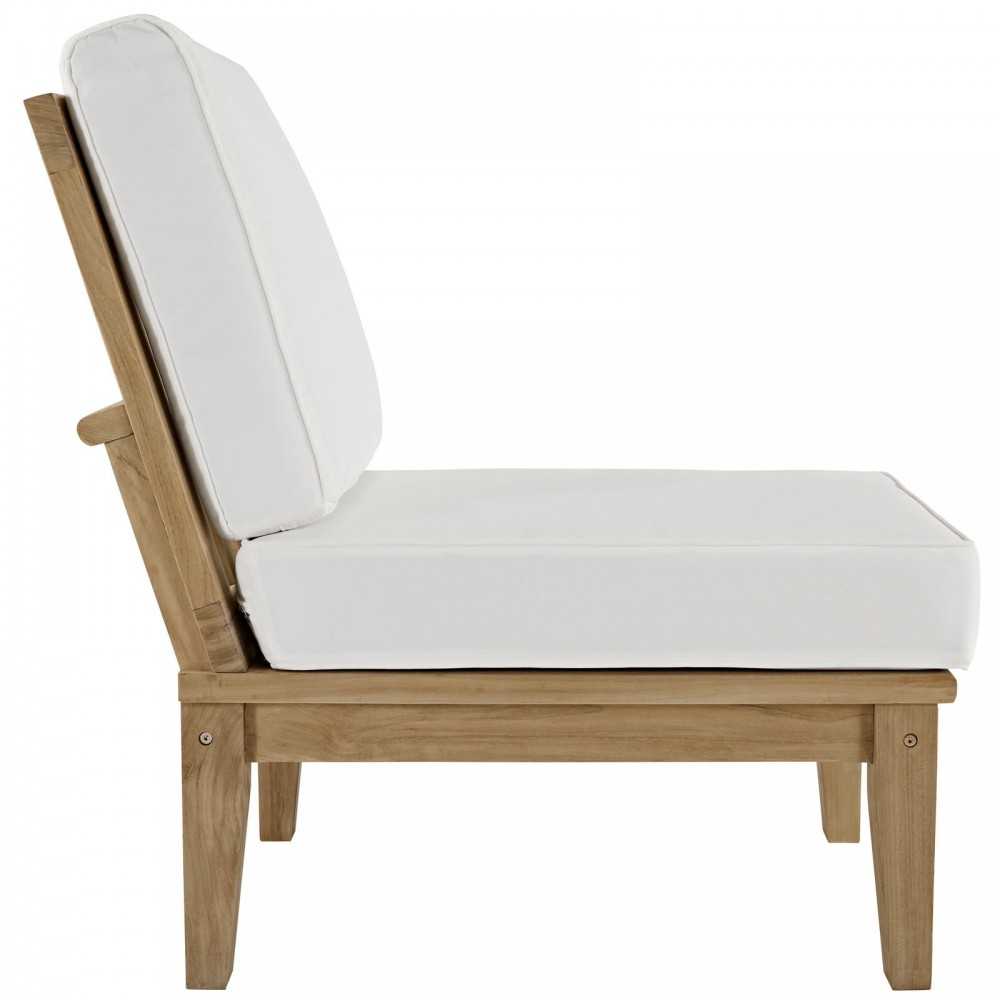 Marina 3 Piece Outdoor Patio Teak Set, Natural White, EEI-1820-NAT-WHI-SET