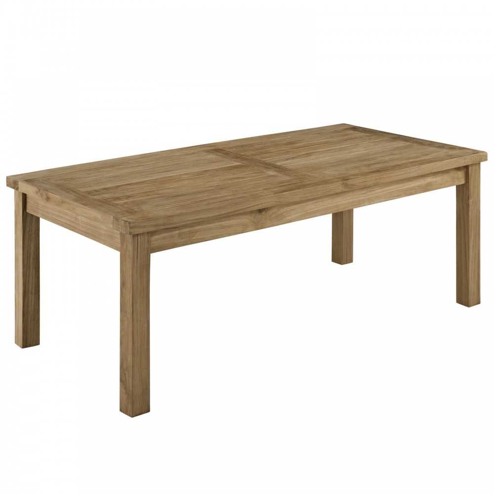 Marina 4 Piece Outdoor Patio Teak Set, Natural White, EEI-1469-NAT-WHI-SET