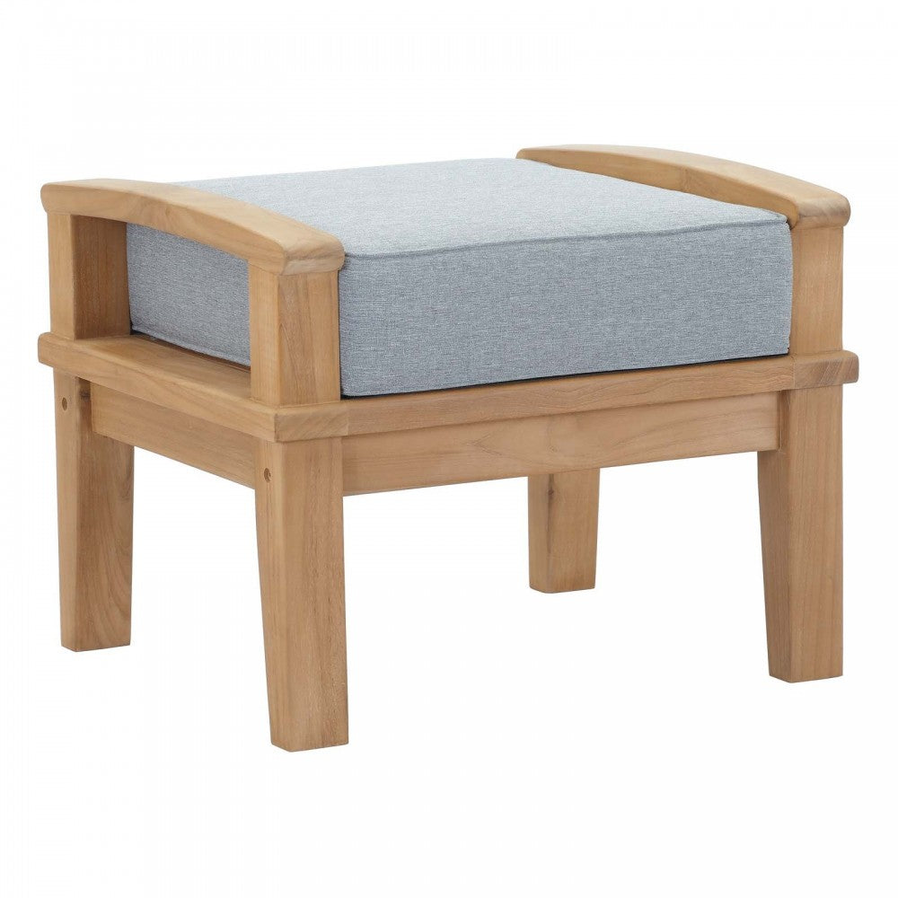 Marina 5 Piece Outdoor Patio Teak Set, Natural Gray, EEI-1472-NAT-GRY-SET