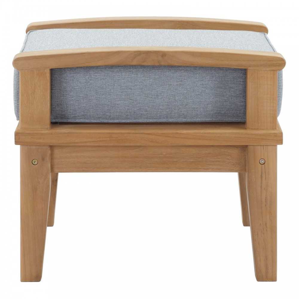 Marina 5 Piece Outdoor Patio Teak Set, Natural Gray, EEI-1472-NAT-GRY-SET