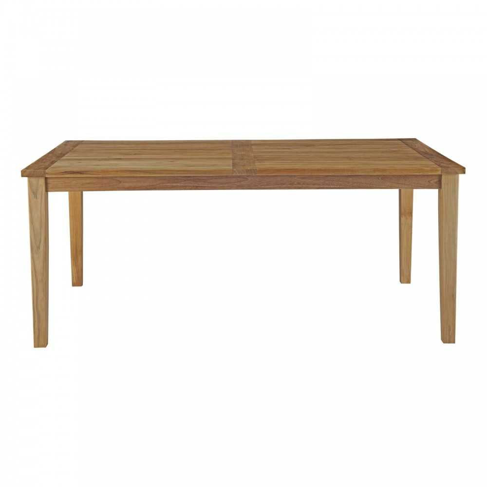 Marina Outdoor Patio Teak Dining Table, Natural, EEI-2717-NAT