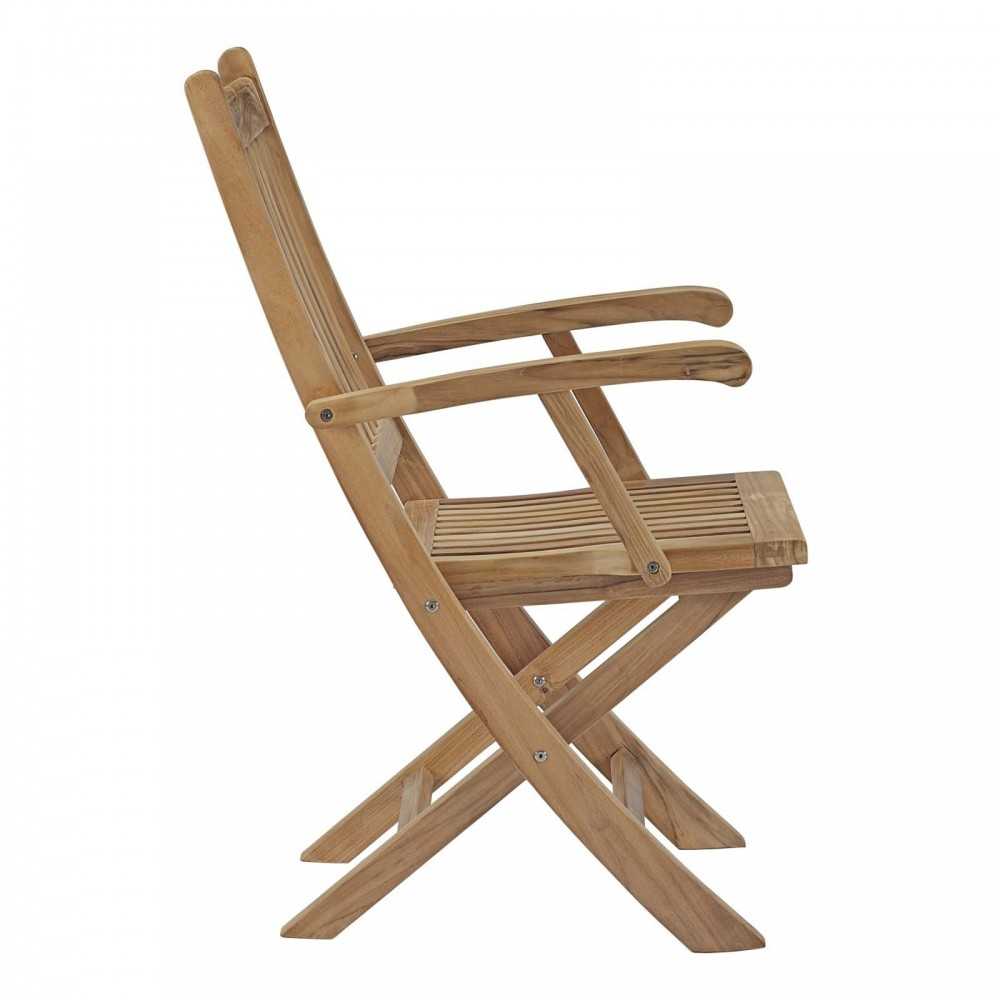 Marina Outdoor Patio Teak Folding Chair, Natural, EEI-2703-NAT