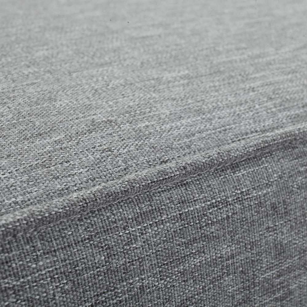 Marina Outdoor Patio Teak Ottoman, Natural Gray
